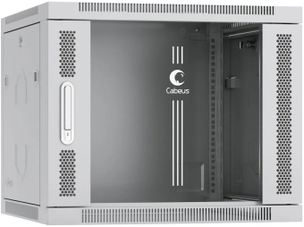 Шкаф коммутационный Cabeus (SH-05F-9U60/45) настенный 9U 600x450мм пер.дв.стекл 60кг серый 390мм 501мм IP20 сталь - купить недорого с доставкой в интернет-магазине