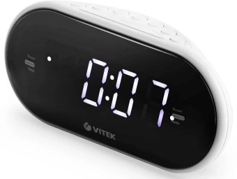 Радиобудильник Vitek VT-6602 черный LCD часы:цифровые AM/FM - купить недорого с доставкой в интернет-магазине