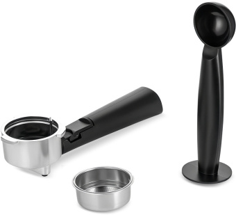 Кофеварка рожковая Kitfort КТ-7293 1050Вт черный/серебристый - купить недорого с доставкой в интернет-магазине