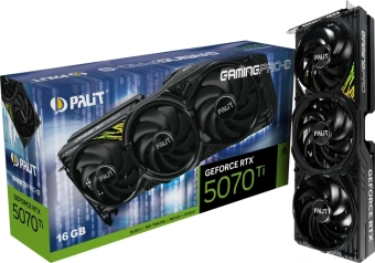 Видеокарта Palit PCI-E 5.0 PA-RTX5070Ti GAMINGPRO-S NVIDIA GeForce RTX 5070TI 16Gb 256bit GDDR7 2295/28000 HDMIx1 DPx3 HDCP Ret - купить недорого с доставкой в интернет-магазине