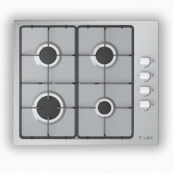 Газовая варочная поверхность Lex GVS 644-1 IX нержавеющая сталь - купить недорого с доставкой в интернет-магазине