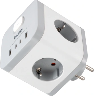 Сетевой разветвитель Buro BU-PW3UC-W (3 розетки) белый (коробка) - купить недорого с доставкой в интернет-магазине