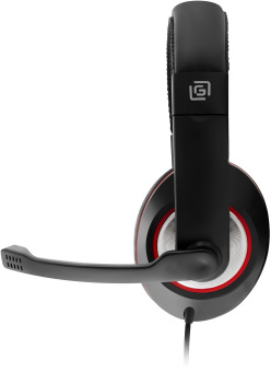 Наушники с микрофоном Оклик HS-L390G DRAGON черный/красный 1.8м мониторные оголовье (1100413) - купить недорого с доставкой в интернет-магазине