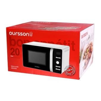 Микроволновая Печь Oursson MD2033/WH 20л. 700Вт белый/черный - купить недорого с доставкой в интернет-магазине