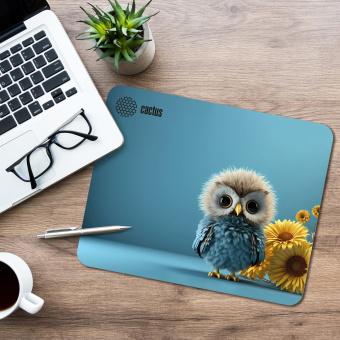 Коврик для мыши Cactus Owl blue 220x180x2мм (CS-MPC-P07XS) - купить недорого с доставкой в интернет-магазине