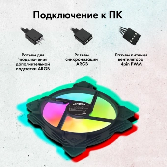 Вентилятор GMNG GG-CF120ARGB1-PWMBK ARGB 120x120x25mm черный 4-pin 20-28dB 130gr Ret - купить недорого с доставкой в интернет-магазине