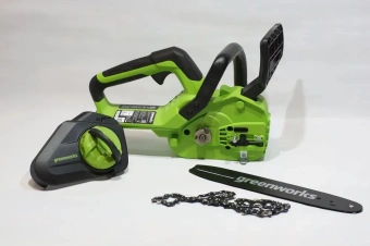Цепная пила Greenworks G24CS25 аккум. 600Вт 0.8л.с. дл.шины:10" (25cm) 1аккум. 8Ач ЗУ (2007707UH) - купить недорого с доставкой в интернет-магазине