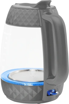 Чайник электрический Polaris PWK 1809CGL 1.8л. 2200Вт графит корпус: стекло/пластик (PWK 1809CG) - купить недорого с доставкой в интернет-магазине