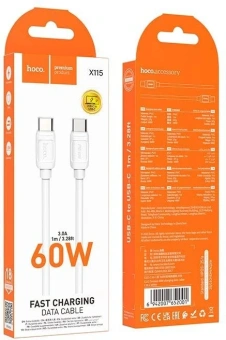 Кабель Hoco X115 52001 USB-C-USB-C 1.2м белый - купить недорого с доставкой в интернет-магазине