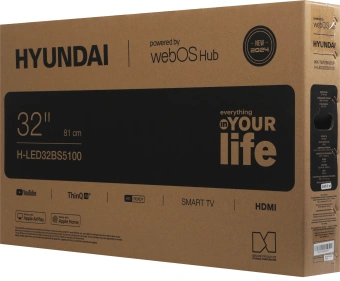 Телевизор LED Hyundai 32" H-LED32BS5100 WebOS Frameless Metal черный/серый HD 60Hz DVB-T DVB-T2 DVB-C DVB-S DVB-S2 USB WiFi Smart TV - купить недорого с доставкой в интернет-магазине