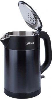 Чайник электрический Midea МК-8076 1.5л. 2200Вт черный корпус: металл/пластик - купить недорого с доставкой в интернет-магазине