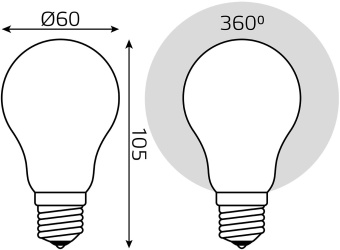 Лампа светодиодная Gauss 10Вт цок.:E27 шар 220B 2700K св.свеч.бел.теп. A60 (упак.:10шт) (102202110) - купить недорого с доставкой в интернет-магазине