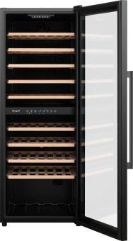Винный шкаф Weissgauff WWC-77 DB DualZone 1-нокамерн. черный - купить недорого с доставкой в интернет-магазине