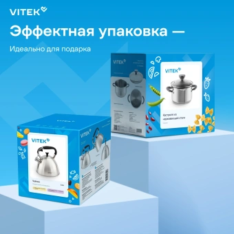 Чайник металлический Vitek Вкус жизни VT-WK1210 2.8л. стальной - купить недорого с доставкой в интернет-магазине