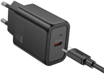 Сетевое зар./устр. Hoco N60 Gentle 20W 3A (PD) черный - купить недорого с доставкой в интернет-магазине