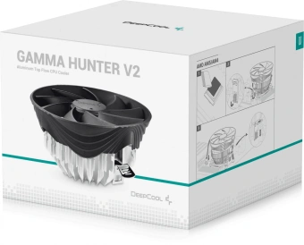 Устройство охлаждения(кулер) Deepcool Gamma Hunter V2 Soc-AM5/AM4/1200/1700/1851 черный 3-pin 21dB Al 95W 252gr Ret (G-U-HUNTER-ARNNNN-G-1) - купить недорого с доставкой в интернет-магазине