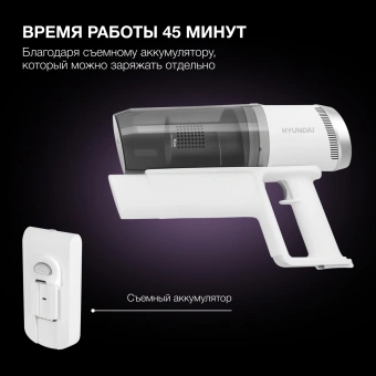 Пылесос Hyundai HYV-S5550 400Вт белый/серебристый - купить недорого с доставкой в интернет-магазине