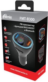 Автомобильный FM-модулятор Ritmix FMT-B300 черный BT USB (80000849) - купить недорого с доставкой в интернет-магазине