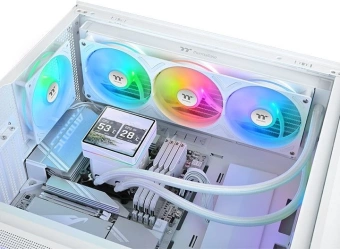 Система водяного охлаждения Thermaltake TH360 V3 Ultra Snow ARGB Soc-AM5/AM4/1200/1700/1851 белый 4-pin 37.8dB Al LCD 365W Ret (CL-W476-PL12SW-A) - купить недорого с доставкой в интернет-магазине