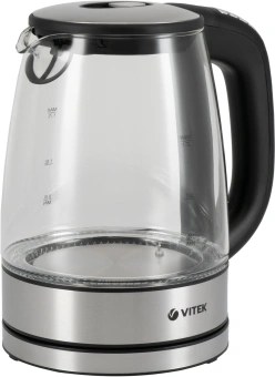 Чайник электрический Vitek VT-8828 1.7л. 2200Вт серебристый корпус: стекло/металл - купить недорого с доставкой в интернет-магазине