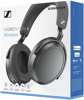 Наушники мониторные Sennheiser Momentum Wireless 4 2м черный беспроводные bluetooth оголовье (M4AEBT BLACK) - купить недорого с доставкой в интернет-магазине
