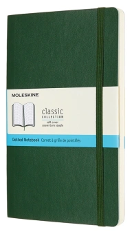 Блокнот Moleskine CLASSIC SOFT QP619K15 Large 130х210мм 192стр. пунктир мягкая обложка зеленый - купить недорого с доставкой в интернет-магазине