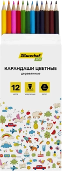 Карандаши цв. Silwerhof Eco 2.65мм шестигран. дерево ассорти 12цв. коробка/европод. - цена, купить или заказать с доставкой в интернет-магазине Карандаши цв. Silwerhof Eco 2.65мм шестигран. дерево ассорти 12цв. коробка/европод. - купить недорого с доставкой в интернет-магазине