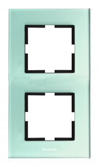 Рамка Panasonic Karre Plus WKTF08123GB-RU 2x вертикальный монтаж стекло зеленый (упак.:1шт) - купить недорого с доставкой в интернет-магазине