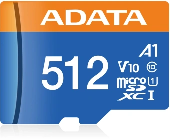Флеш карта microSDXC 512GB A-Data AUSDX512GUICL10A1-RA1 Premier + adapter - купить недорого с доставкой в интернет-магазине