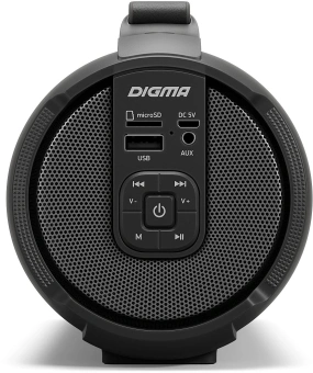 Колонка порт. Digma D-PS1520 черный/черный 16W 1.0 BT 10м 1500mAh (SP1520B) - купить недорого с доставкой в интернет-магазине