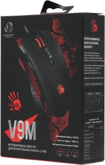 Мышь A4Tech Bloody V9M черный оптическая 6200dpi USB 9but - купить недорого с доставкой в интернет-магазине