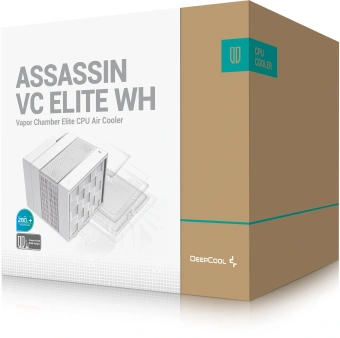 Устройство охлаждения(кулер) Deepcool Assassin VC Elite Wh Soc-AM5/AM4/1200/2066/1700/1851 белый 4-pin 22.6-29.3dB Al+Cu 300W 1772gr Ret (R-ASN4-WHNVNN-GJD) - купить недорого с доставкой в интернет-магазине