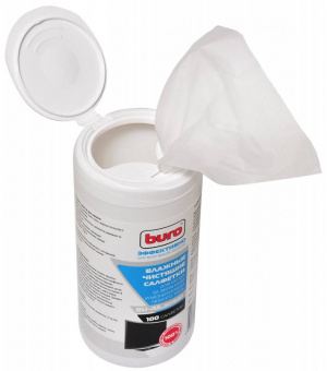 Салфетки Buro BU-All_screen для экранов мониторов/плазменных/ЖК телевизоров/ноутбуков туба 100шт влажных - купить недорого с доставкой в интернет-магазине