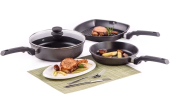 Сковорода-гриль Rondell Escurion Grey RDA-1124 квадратная 28см покрытие: TriTitan ручка несъемная (без крышки) серый - купить недорого с доставкой в интернет-магазине