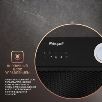 Вытяжка встраиваемая Weissgauff Dubhe 60 PB BL черный управление: кнопочное (1 мотор) - купить недорого с доставкой в интернет-магазине