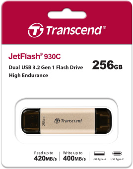 Флеш Диск Transcend 256Gb Jetflash 930С TS256GJF930C USB3.0 золотистый/черный - купить недорого с доставкой в интернет-магазине