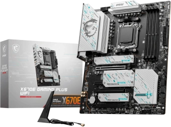 Материнская плата MSI X670E GAMING PLUS WIFI SocketAM5 AMD X670 4xDDR5 ATX AC`97 8ch(7.1) 2.5Gg RAID+HDMI+DP - купить недорого с доставкой в интернет-магазине