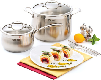 Кастрюля Rondell Admiring RDS-726 7.8л. d=24см (с крышкой) стальной - купить недорого с доставкой в интернет-магазине