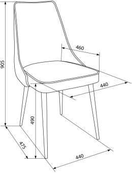 Стул для дома Бюрократ CH-K4 т.серый Holland 18 металл черный на ножках (CH-K4_1/HL18) - купить недорого с доставкой в интернет-магазине