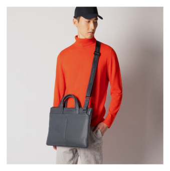 Деловая сумка Piquadro Black Square CA4021B3/BLU4 с отделением для ноутбука синий натур.кожа - купить недорого с доставкой в интернет-магазине