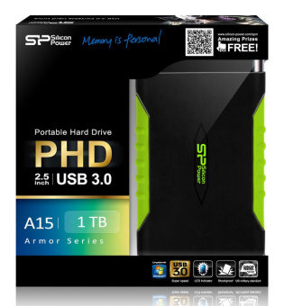 Жесткий диск Silicon Power USB3.0 1TB SP010TBPHDA15S3K A15 Armor 2.5" черный - купить недорого с доставкой в интернет-магазине