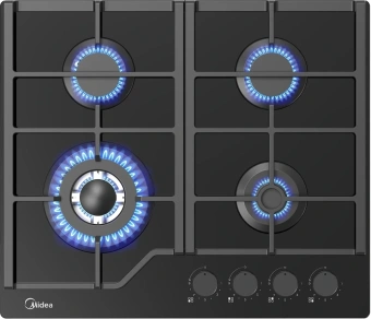 Газовая варочная поверхность Midea MG693TGB черный - купить недорого с доставкой в интернет-магазине