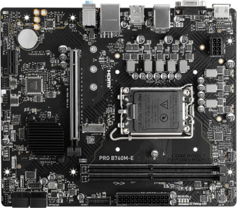 Материнская плата MSI PRO B760M-E Soc-1700 Intel B760 2xDDR5 mATX AC`97 8ch(7.1) GbLAN+VGA+HDMI - купить недорого с доставкой в интернет-магазине
