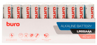 Батарея Buro Alkaline LR03 AAA (40шт) коробка - купить недорого с доставкой в интернет-магазине