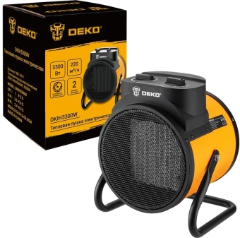 Тепловая пушка электрическая Deko DKIH3300W 3300Вт оранжевый/черный - купить недорого с доставкой в интернет-магазине