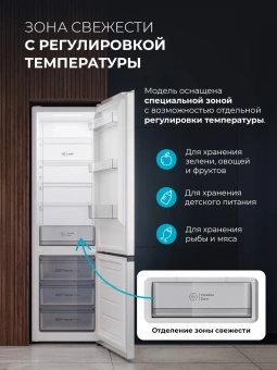 Холодильник Lex LKB400WHID 2-хкамерн. белый глянц. инвертер - купить недорого с доставкой в интернет-магазине