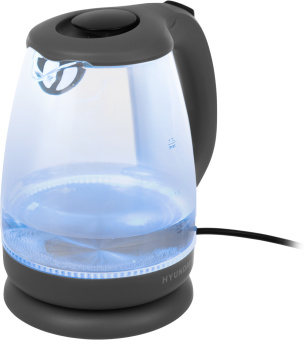 Чайник электрический Hyundai HYK-G1003 1.7л. 2200Вт серый корпус: стекло/пластик - купить недорого с доставкой в интернет-магазине