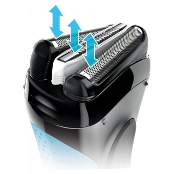 Бритва сетчатая Braun Series 3 3010S реж.эл.:3 питан.:аккум. синий/черный - купить недорого с доставкой в интернет-магазине