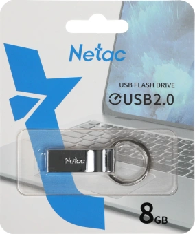Флеш Диск Netac 8GB U275 NT03U275N-008G-20SL USB2.0 серебристый - купить недорого с доставкой в интернет-магазине