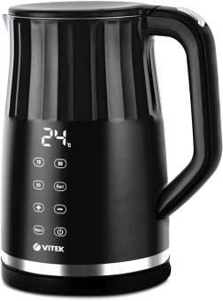 Чайник электрический Vitek Starlight VT-8829 1.7л. 2200Вт черный корпус: металл/пластик - купить недорого с доставкой в интернет-магазине